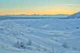 View of Chugach Mountains from Kennicott FGlacier, winter, Alask