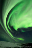 Bright green active Aurora borealis photo