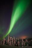 Evening glow and Aurora borealis photo