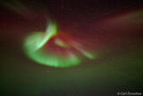 Aurora Corona Spiral With Red and Green, Alaska