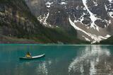 Canoeist on Moraine Lake Photo