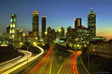 Atlanta skyline by night from Freedom Parkway photo