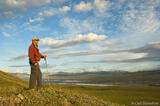 Hiker Overlooking Canning River Valley, Arctic Refuge