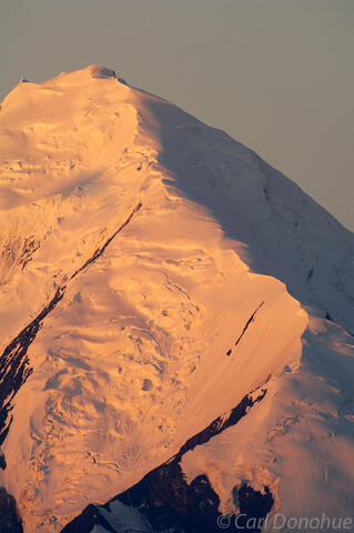 Alpenglow on the peak of Mount Denali