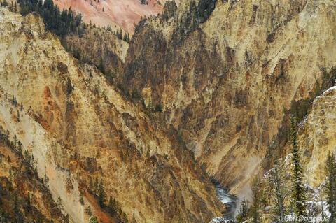 Abstract photo of the magnificent Canyon below the Lower Falls in Wyoming's Yellowstone National Park,