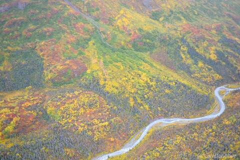aerial photo fall colors Alaska