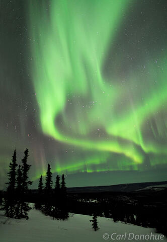 Aurora borealis photo from Ski Run at Cleary Summit