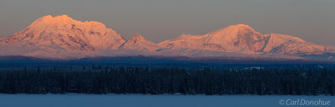 Panoramic photo of Mount Drum and Mount Sanford