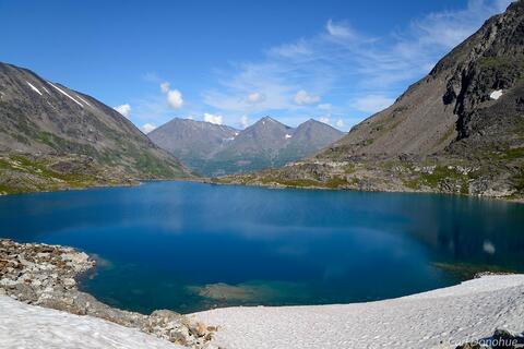 Photo of an alpine tarn in Chugach Mountains