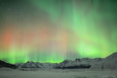 Northern lights over the Wrangell Mountains near McCarthy photo