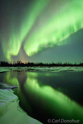 Aurora borealis and reflection photo