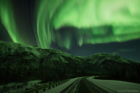 Dalton Highway Aurora borealis and Brooks Range 