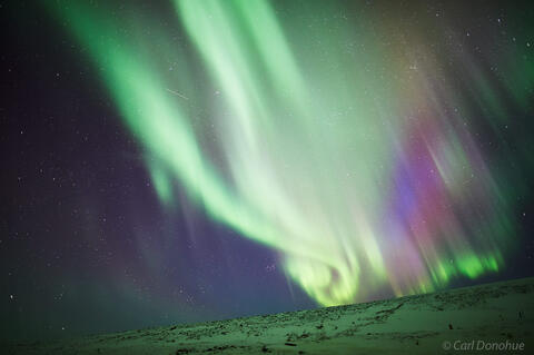Green and purple Aurora borealis photo