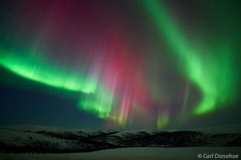 Red Aurora borealis photo, Alaska
