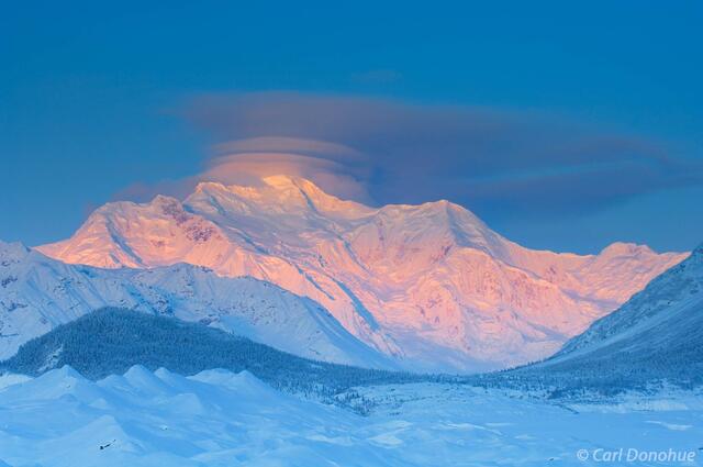 Photo of Mt. Blackburn at dawn Wrangell-St. Elias National Park,