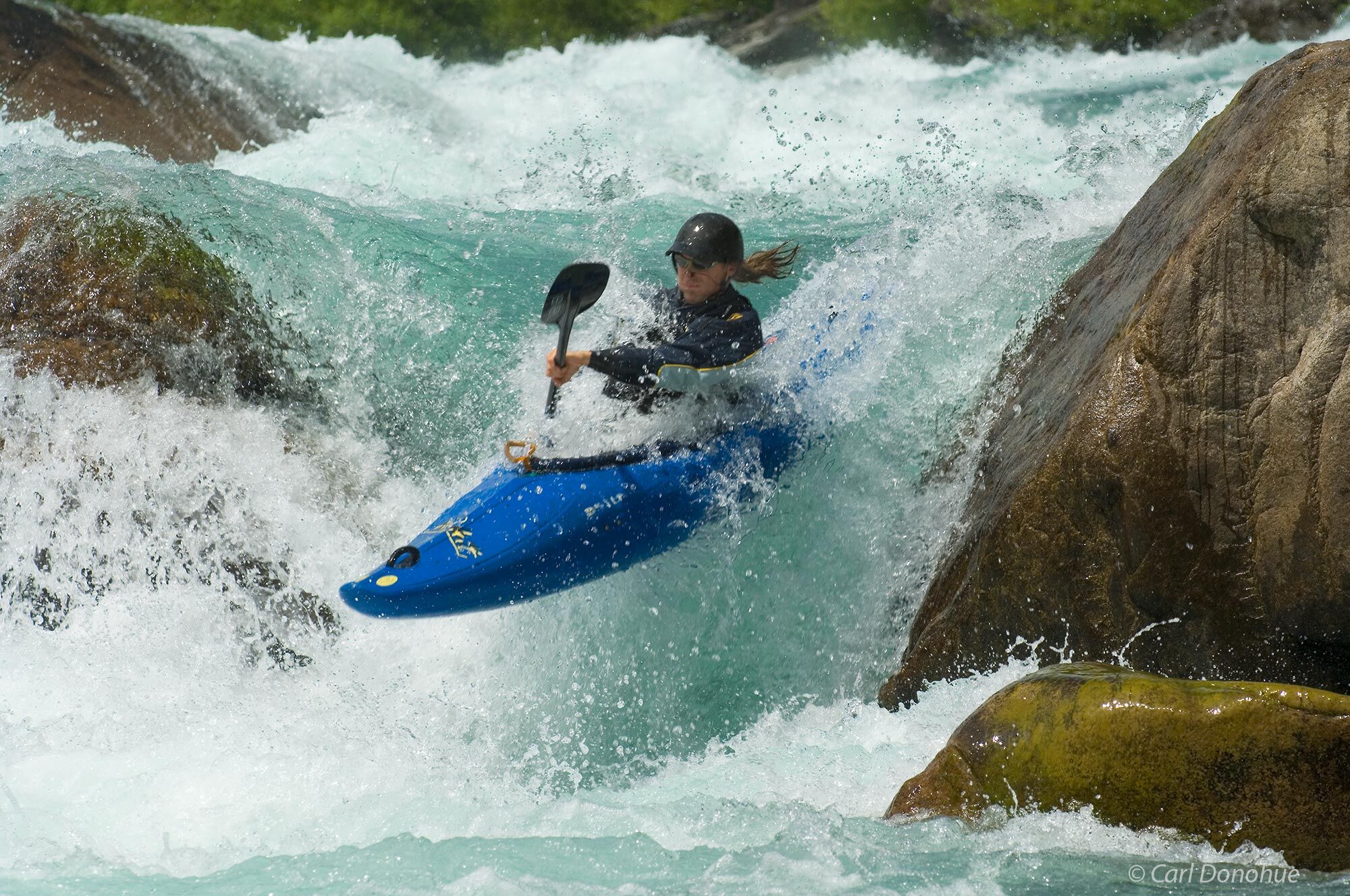 Whitewater kayaking on Futaleufu River, Patagonia, Chile.