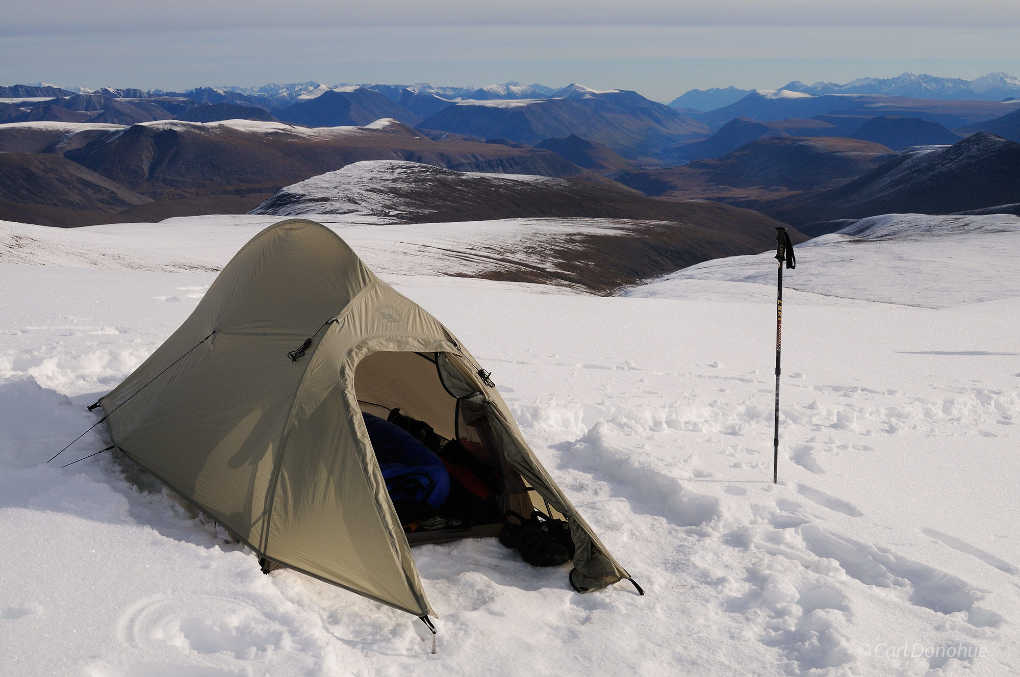 Camping in snow Wrangell - St. Elias National Park and Preserve, Alaska