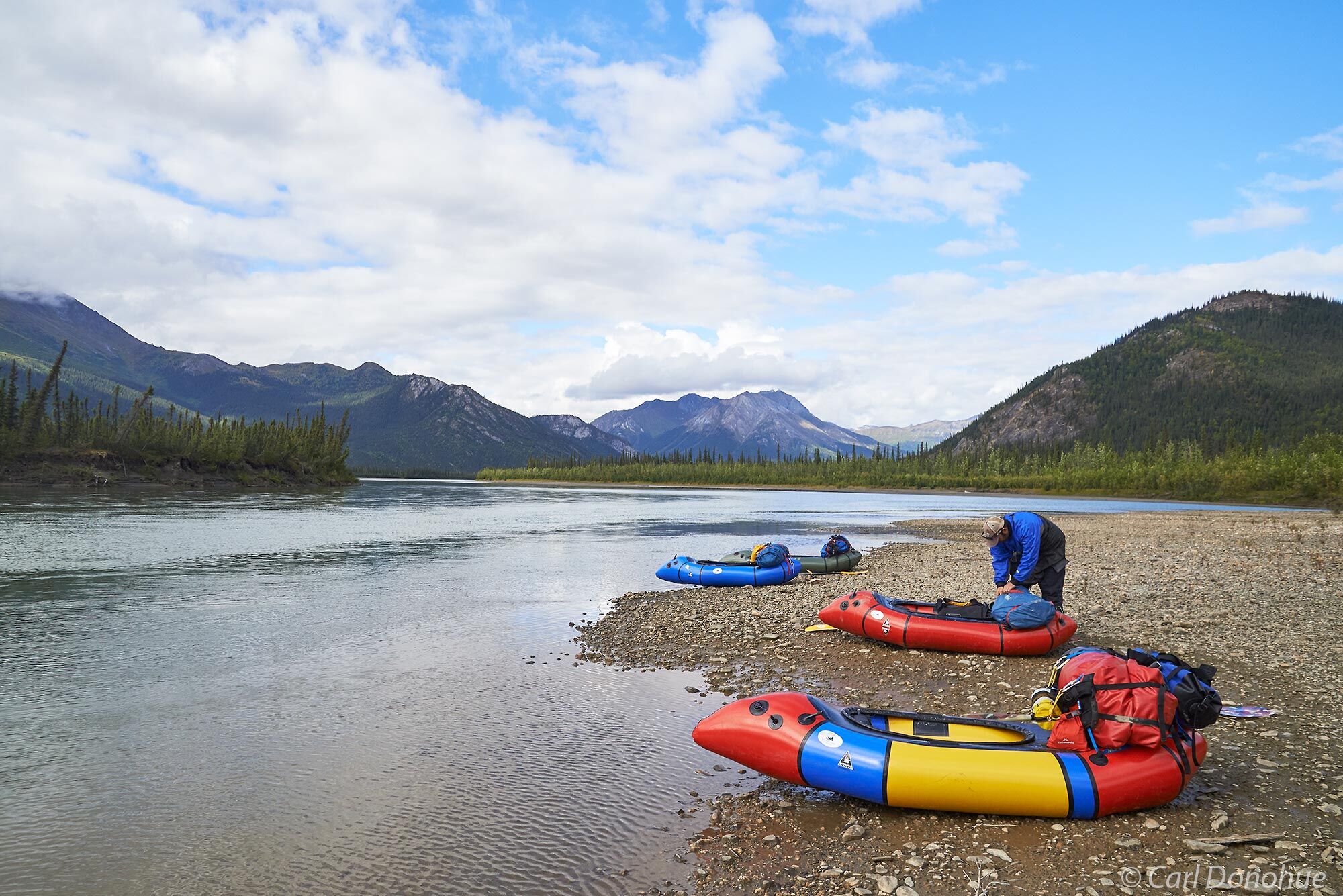 Loading up for a packrafting trip on Alatna River, Gates of the Arctic National Park and Preserve, Alaska.