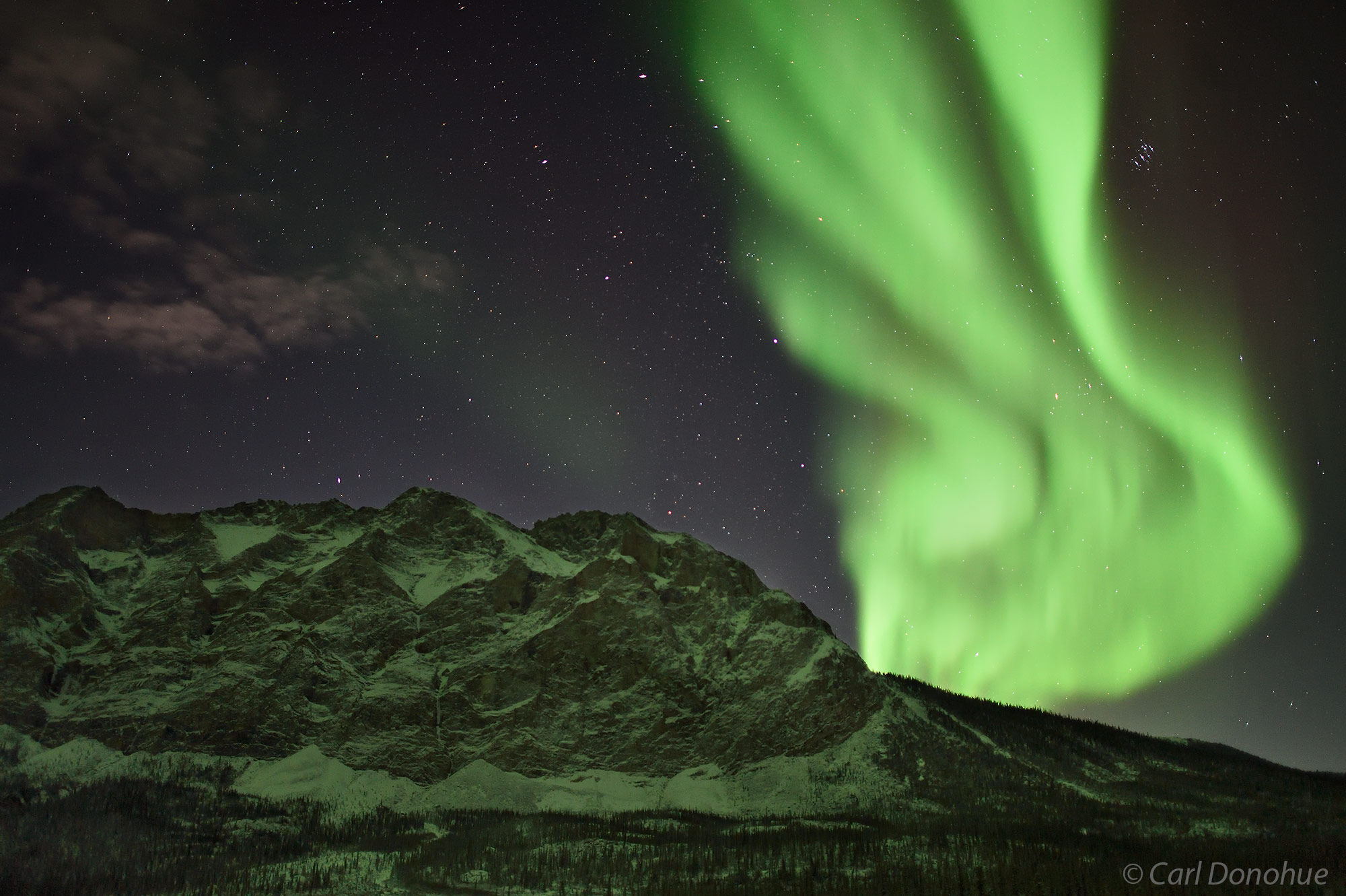 The Brooks Mountain Range and a massive aurora display north of coldfoot. Aurora borealis photo, or northern lights, Gates of...