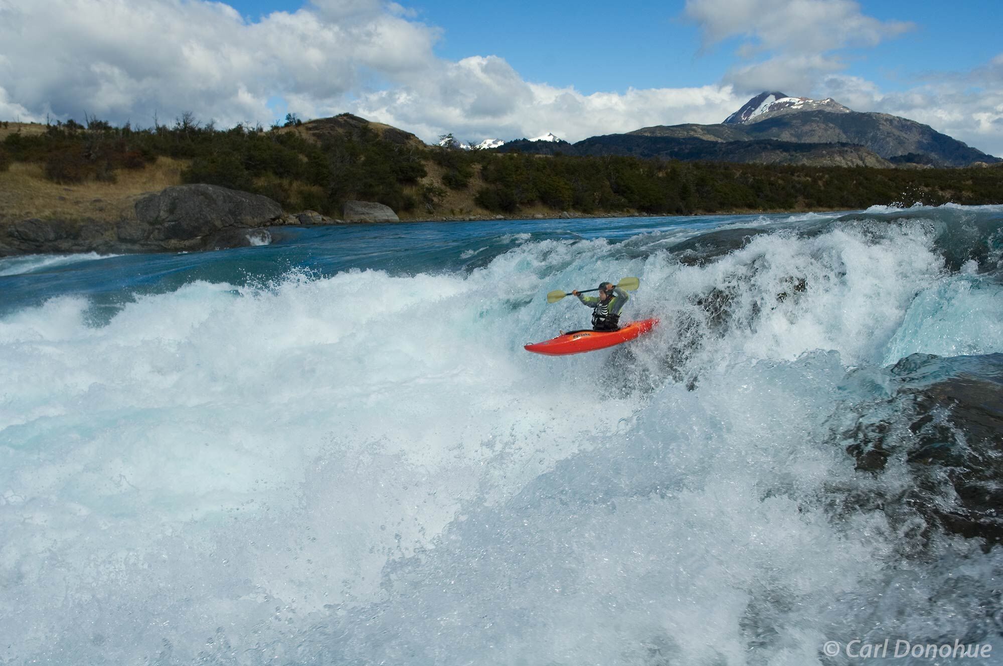 Whitewater kayaking in Chile. The Rio Baker, or Baker River, in southern Patagonia, Chile offers some of the best whitewater...